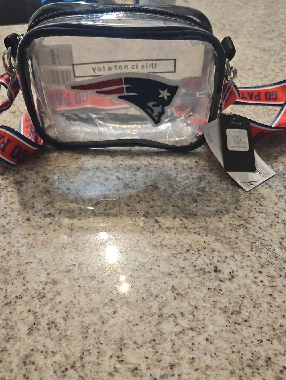 New England Patriots Clear Crossbody Bag with Strap